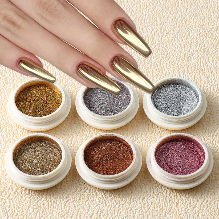 Mica Powder Colorant - 6 pezzi oro metallizzato specchio glitter